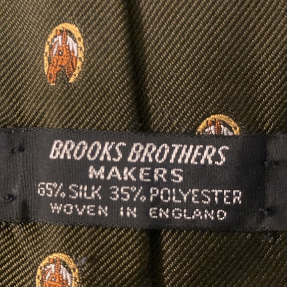 BROOKS BROTHERS EMBROIDERED HORSES HORSESHOE VINTAGE 70’s SILK BLEND NECKTIE - Picture 4 of 9